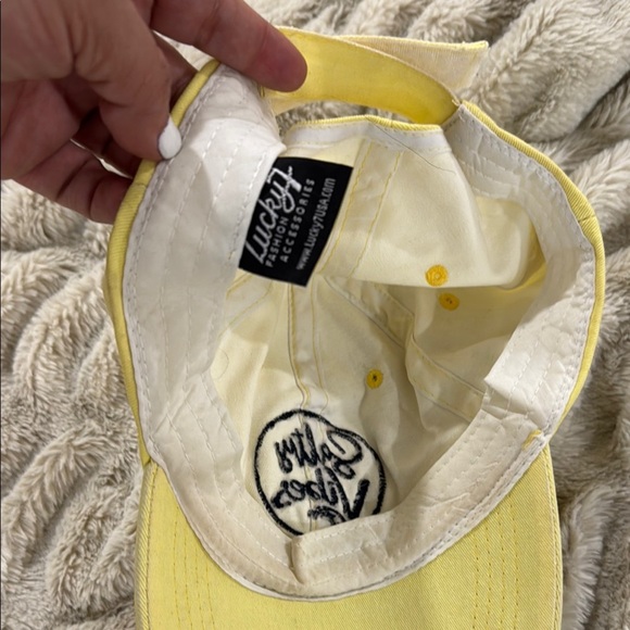 Yellow and Black Baseball Cap with Curved Brim and Adjustable Fit - Picture 3 of 3